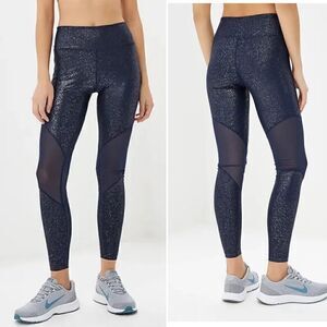 NIKE Midnight Blue Sparkle Mesh Power Victory Tight Leggings-S
